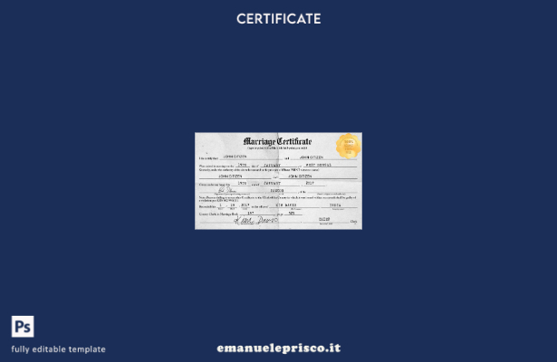 modello di certificato di matrimonio del cancelliere indiano del Bengala occiden